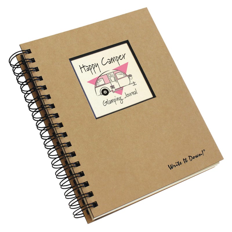 Write it Down series by Journals Unlimited, Guided Journal, Happy Camper, Glamping Journal, Full-size 7.5"x 9", Kraft Hard Cover, Made in USA - Image 2